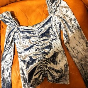 Kingston Grey Top Velour XS NWT